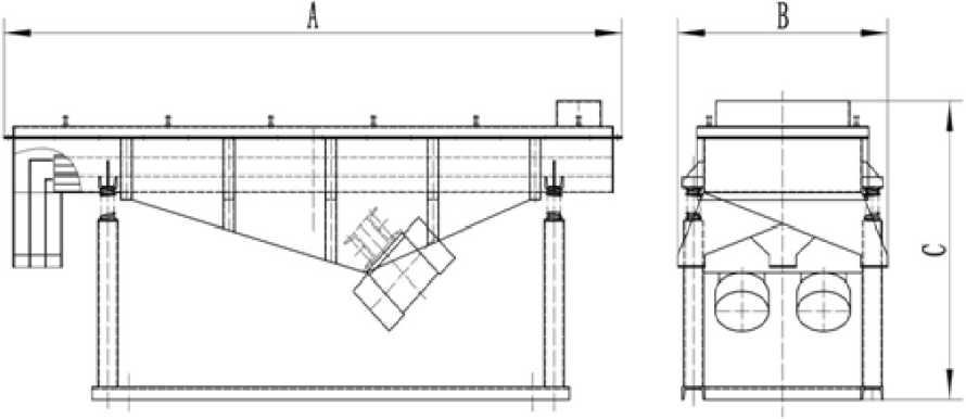 直线振动筛尺寸图